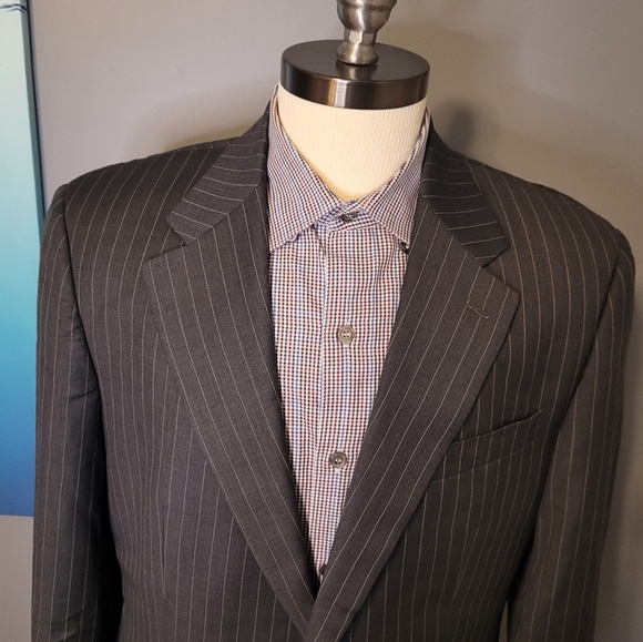 Ralph Lauren Black Label 42L Black Striped Wool Suit - Picture 3 of 8